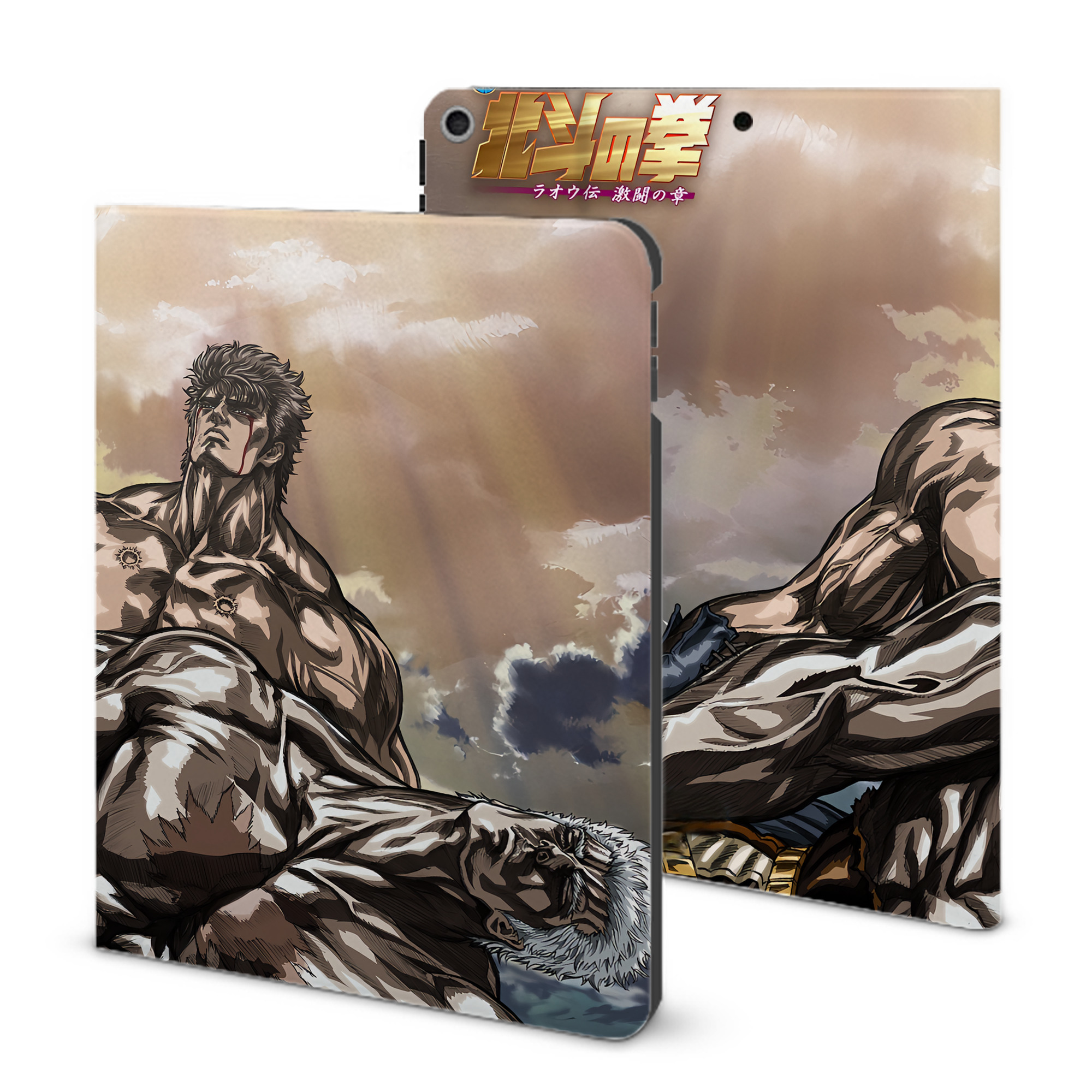 （画像用） 北斗の拳 Fist of the North Star IPad ケース ブック型 PUレザー TPU 耐衝撃 軽量 薄型 ペン収納なし 全面保護 IPad 各モデル対応